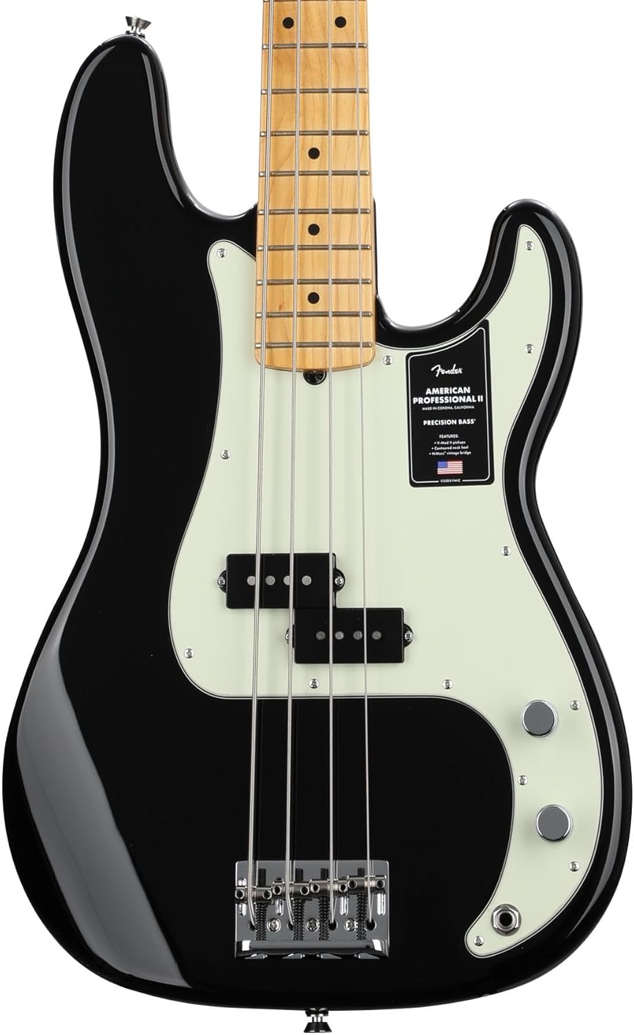 Fender American Professional II Precision Bass, Black, Maple Fingerboard