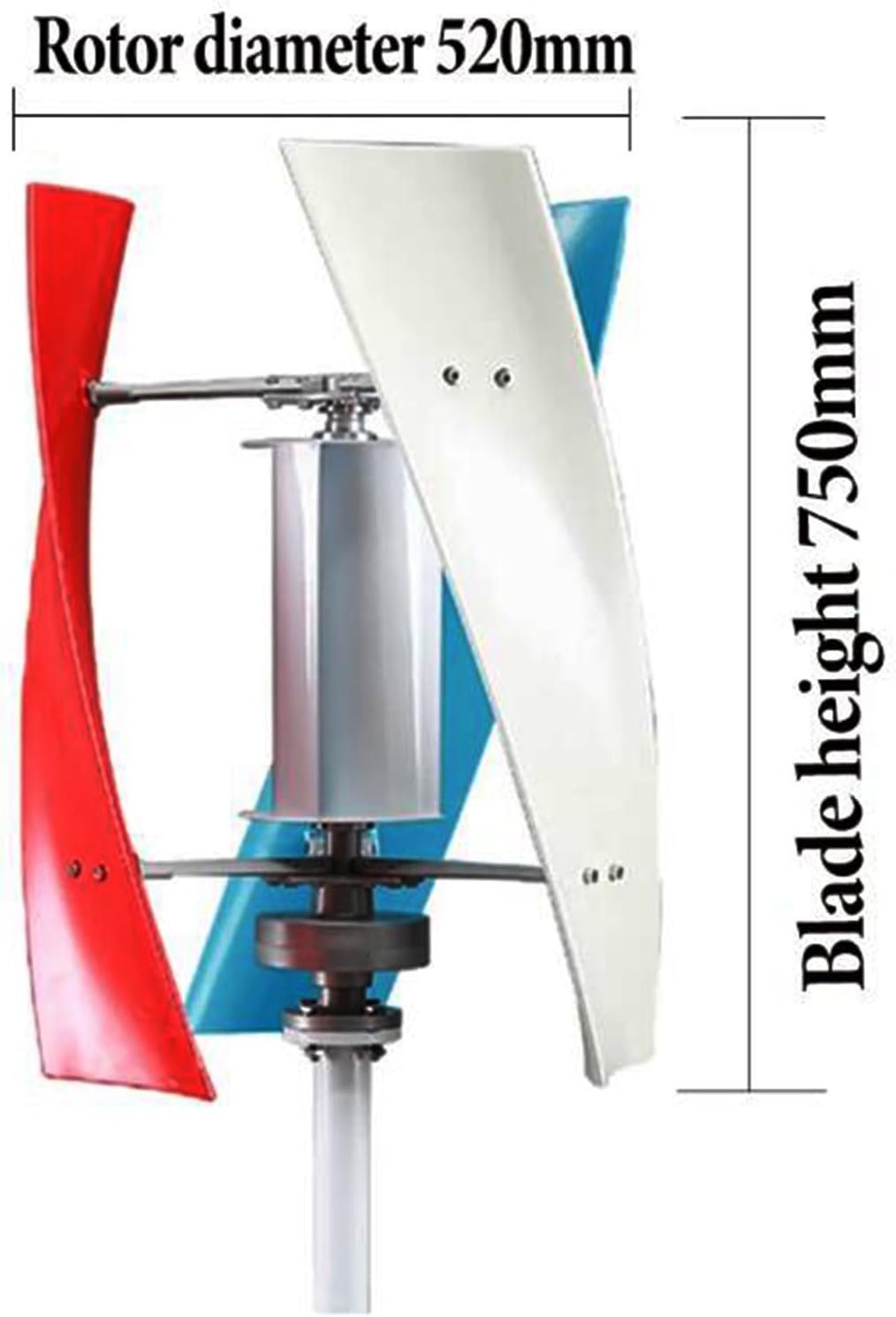 4000W Vertical Axis Maglev Wind Turbine Generator, Low Noise Portable Wind Power Turbine Generator Kit Suitable for Wind Power Systems,12V 24V 48V