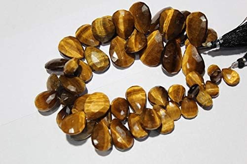 13 inch natural beads strand of 10-23mm faceted pear tiger's eye gemstone beads for DIY jewelry - necklace, bracelet, earring, ring.