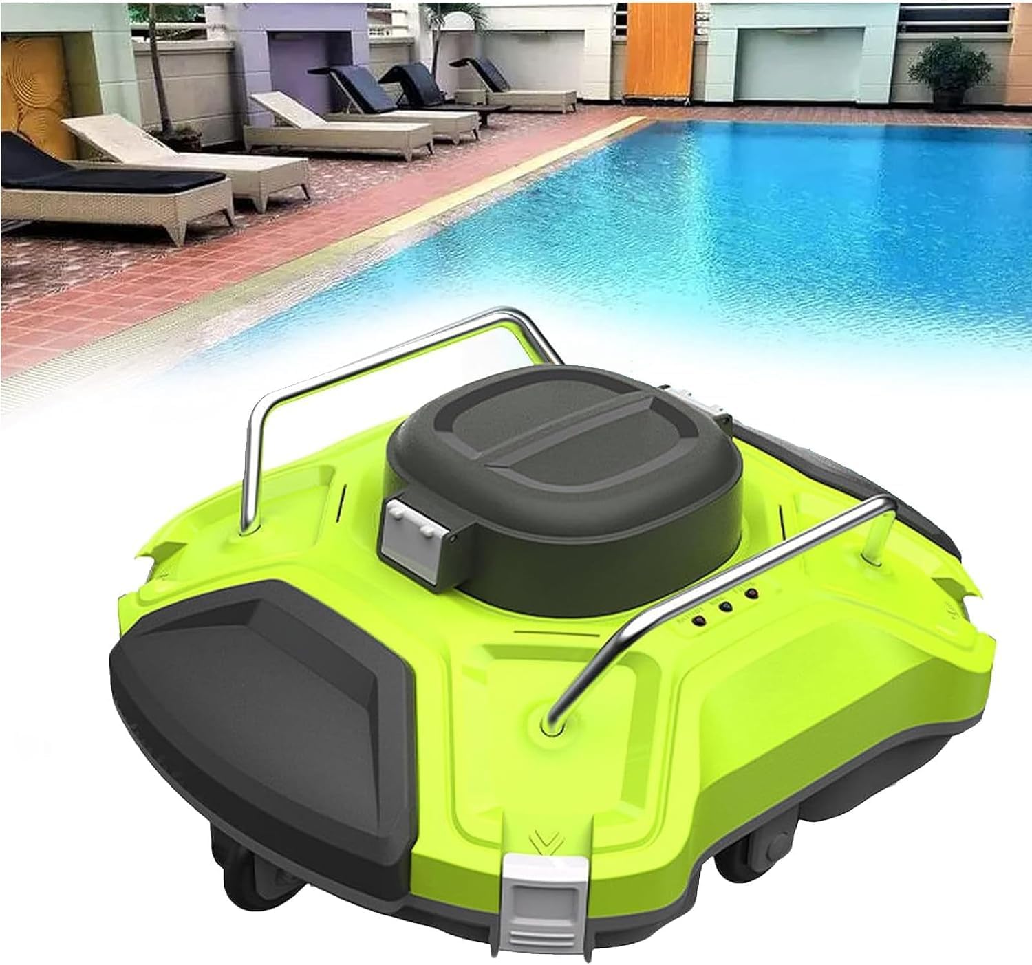 Cordless Robotic Pool Cleaner, Fully Automatic Robotic Pool Cleaner Mini Pool Robot Cleaner Cleaning Equipment Fully Automatic 2 Hour Work Time 5000mAh Auto Parking