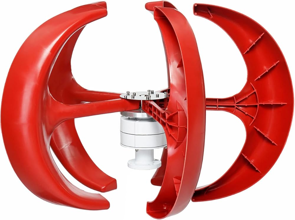 10000W 110V/220V 5 Blade Wind Vertical Generator 3 Phase AC Permanent Magnet Generator Wind Turbine Kit with Controller, for Home/Terrace/Chalet/Motor Home