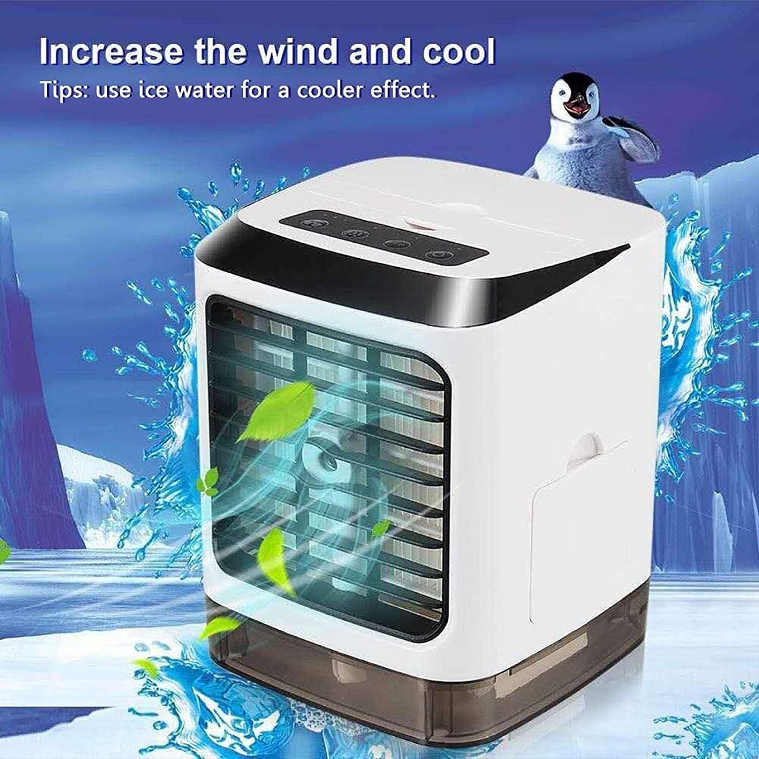Portable Air Conditioner Mini, USB Portable Air Cooler Fan Air Conditioner Desktop Air Cooling Fan Humidifier Purifier