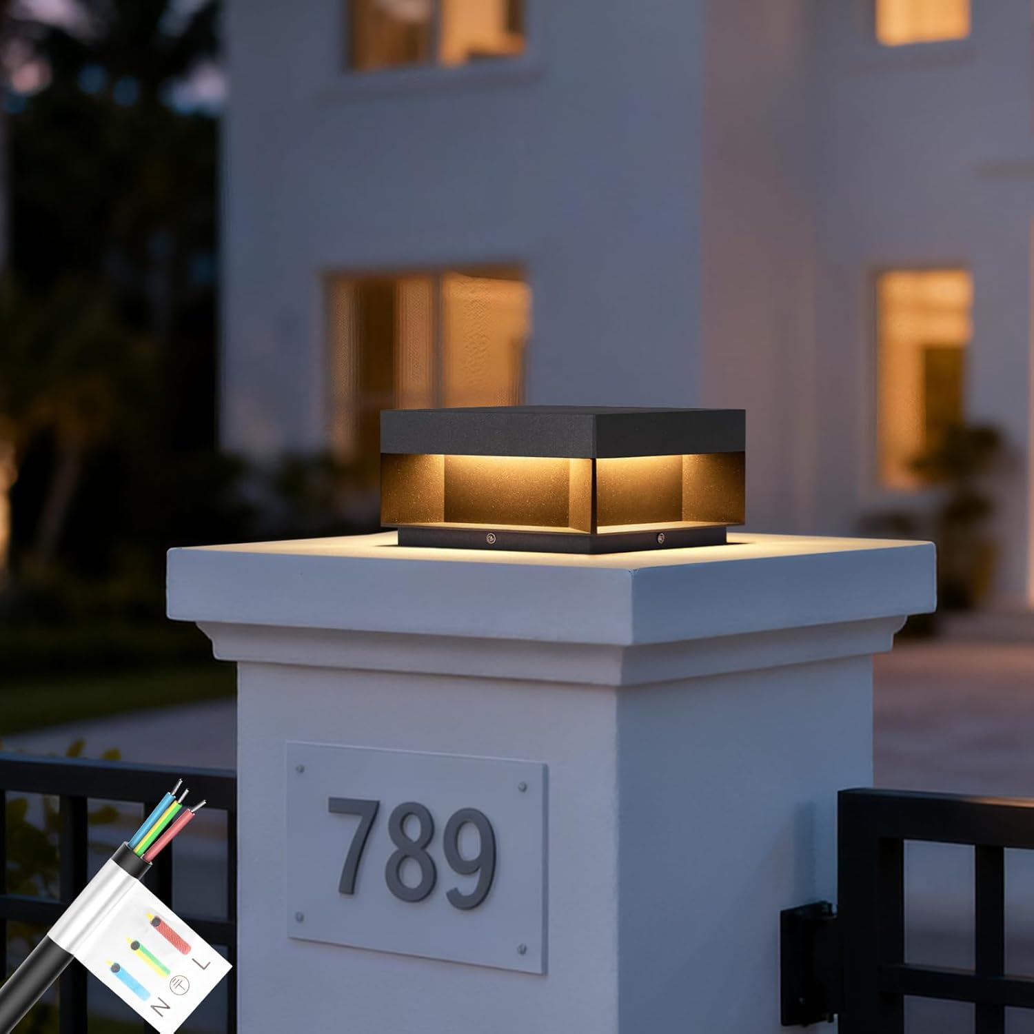 Outdoor Post Lights Hard Wired, 7.9