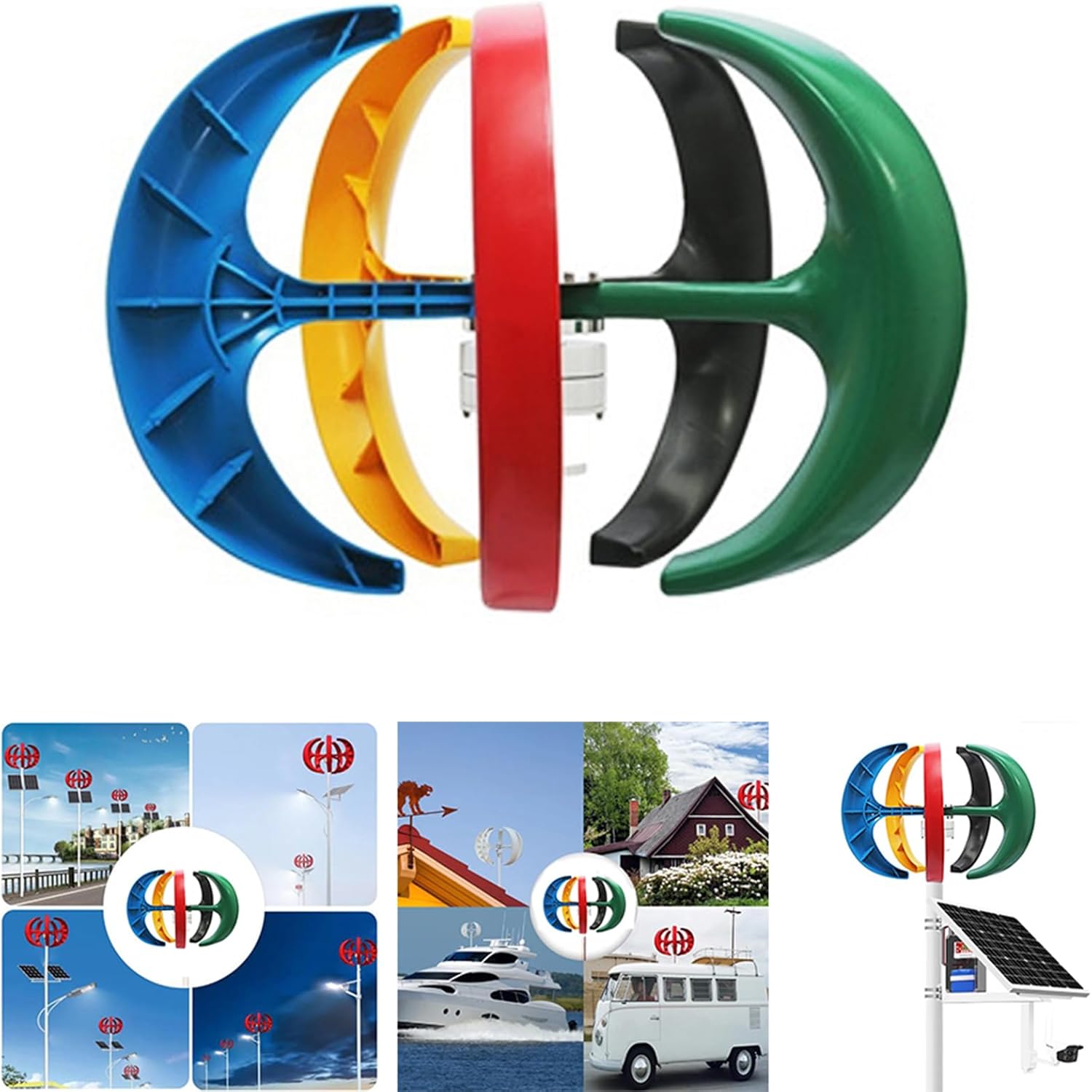 3000W No Noise Vertical Axis Wind Turbine Generator,220V Magnetic Levitation Wind Turbine with MPPT Controller for Homes Energy Supplementation