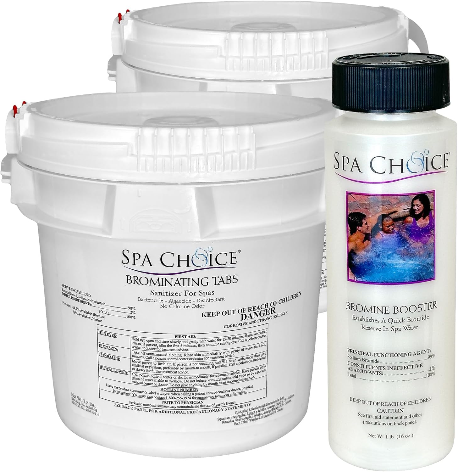 SpaChoice 472-3-3011-02-A Bromine Tablets for Spa Hot Tub, 3.5-Pounds, 2-Pack, with 1-Pound Sodium Bromide