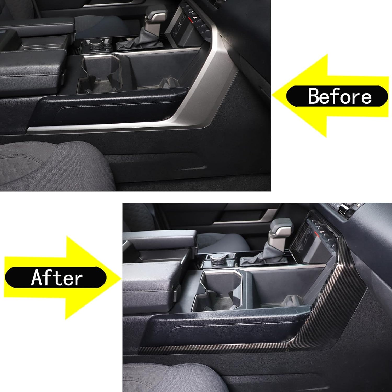 Aunginsy Center Console Gear Box Shift Panel Frame Trim Cover Compatible with Toyota Tundra/Sequoia 2022-2025 Car Central Control Gear Shifter Box Side Panel Protect Strip Decorative Cover Accessories