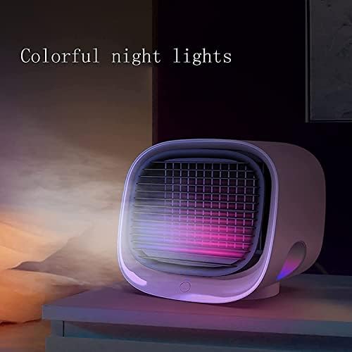 Portable Air Conditioner Fan, 3 Wind Speeds USB Air Cooler, Personal Air Cooler Fan for Home, Room, Desk and Camping (Color : White)