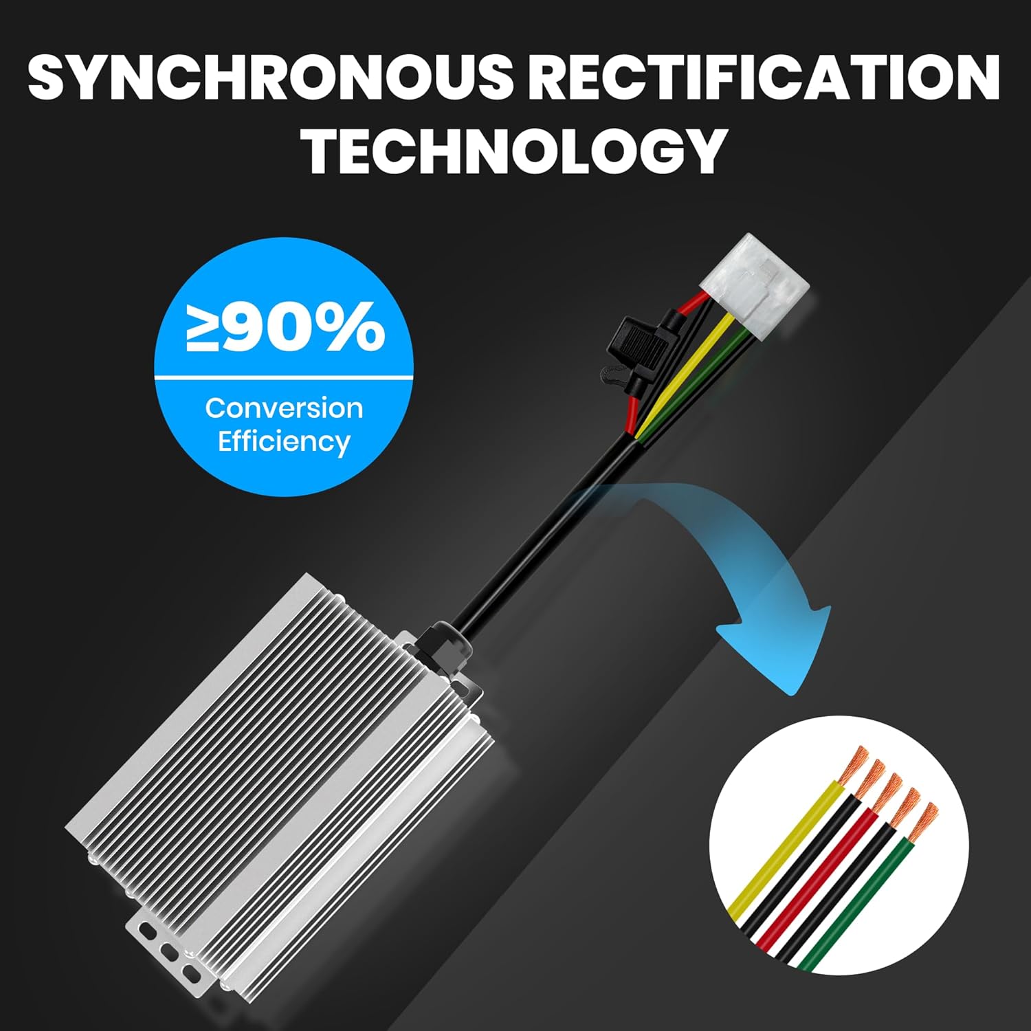 DC to DC Converter 36V 30V-45V to 12V Buck Converter, 25A/335W Voltage Reducer Step Down Converter Transformer for Electric Golf Carts RVs Forklifts Car