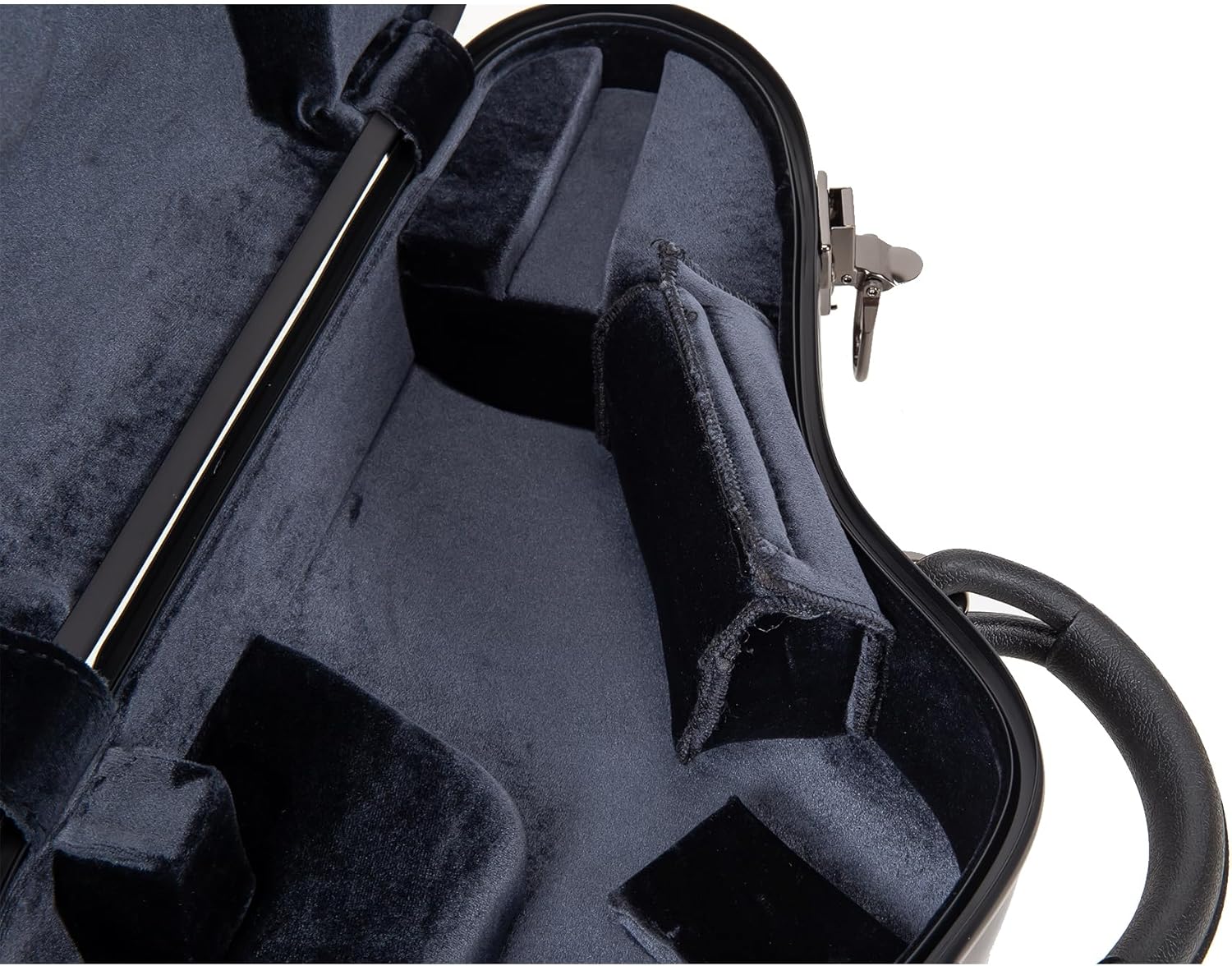 Crossrock Pro-Grade Curved Soprano Saxophone Case | Jet Black Gloss, TSA Lock, Elite Protection, Detachable Backpack Straps, Accessory Pocket for Professional Musicians