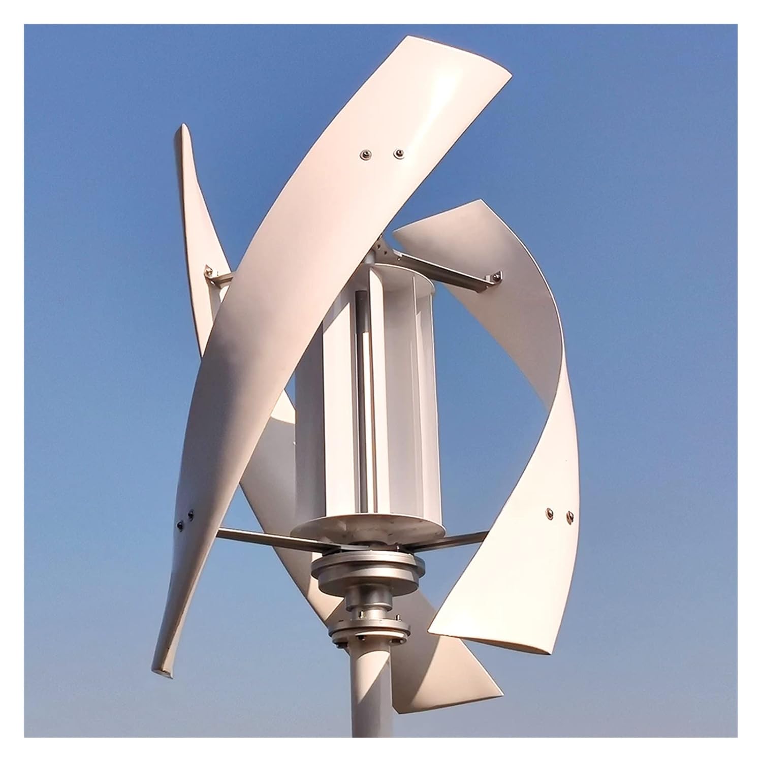 2000w Wind Turbine Generator 48v Alternative Energy Generator 220v AC Output Household Complete Kit with Controller Inverter - Onshore Wind(Hybrid Control,White_24V_2000W)