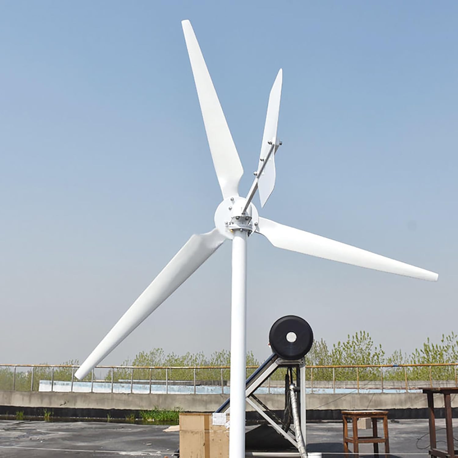 3000W 96V Horizontal Wind Turbine 1.4M Blades 3KW Wind Generator Kits with PWM Charge Controller to Charge 96V Battery for Home Farm Off Grid System (No Mast)