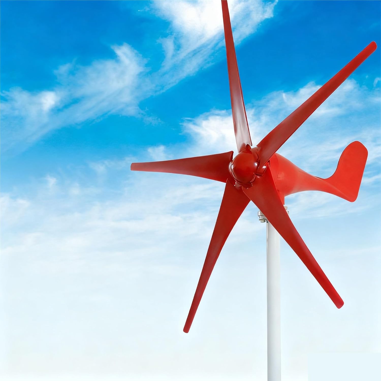 Wind Generator, 100W-300W 12V 24V Wind Generator for Wind-Solar Hybrid Streetlights, Small Red Solar,Wind Turbines(100W)