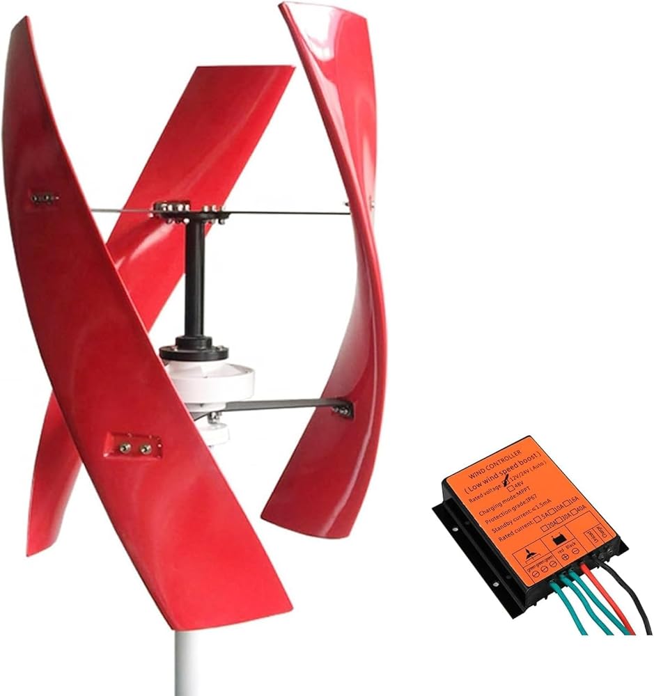 3 Blades Wind Turbine 8000W Maglev Wind Turbine with Controller Vertical Axis Wind Turbine No Noise with Waterproof Charge Controller