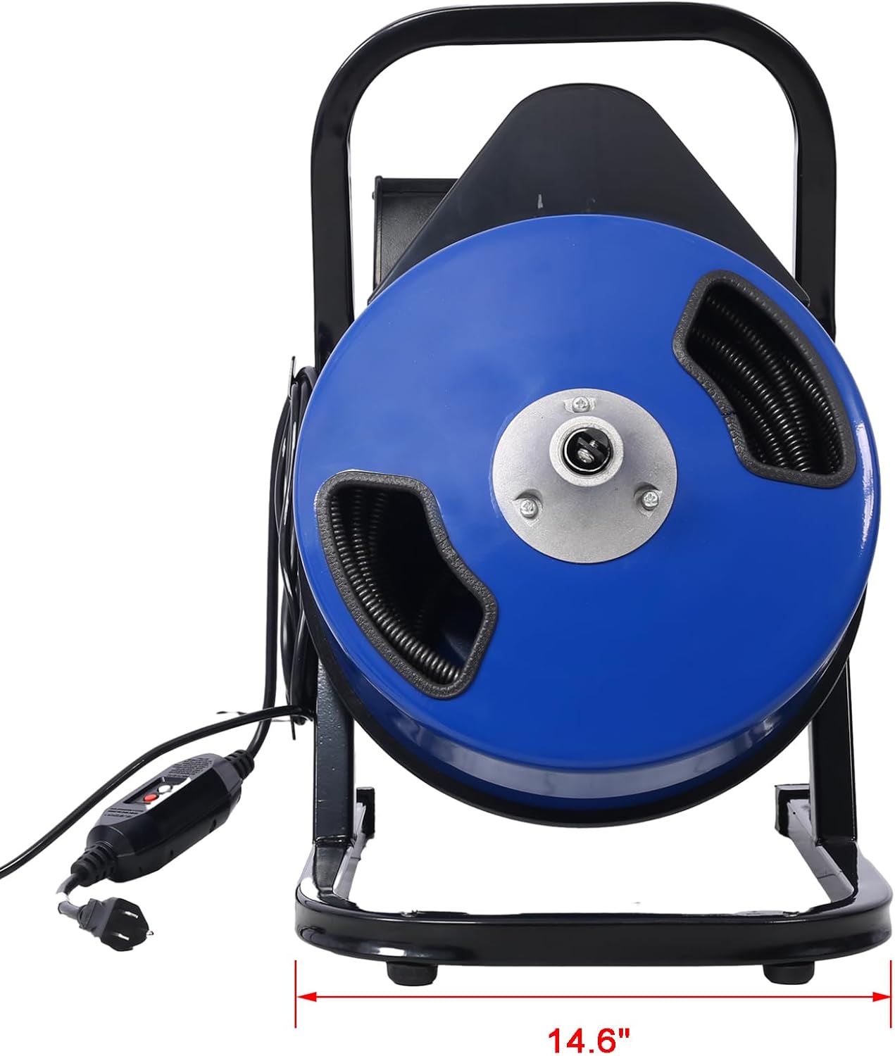 1/3HP Electric Drain Cleaner Machine 60ft x 1/2in Cable with 4 Cutters Foot Switch Steel Drum for 1-4in Pipes Efficient Plumbing Maintenance Tool