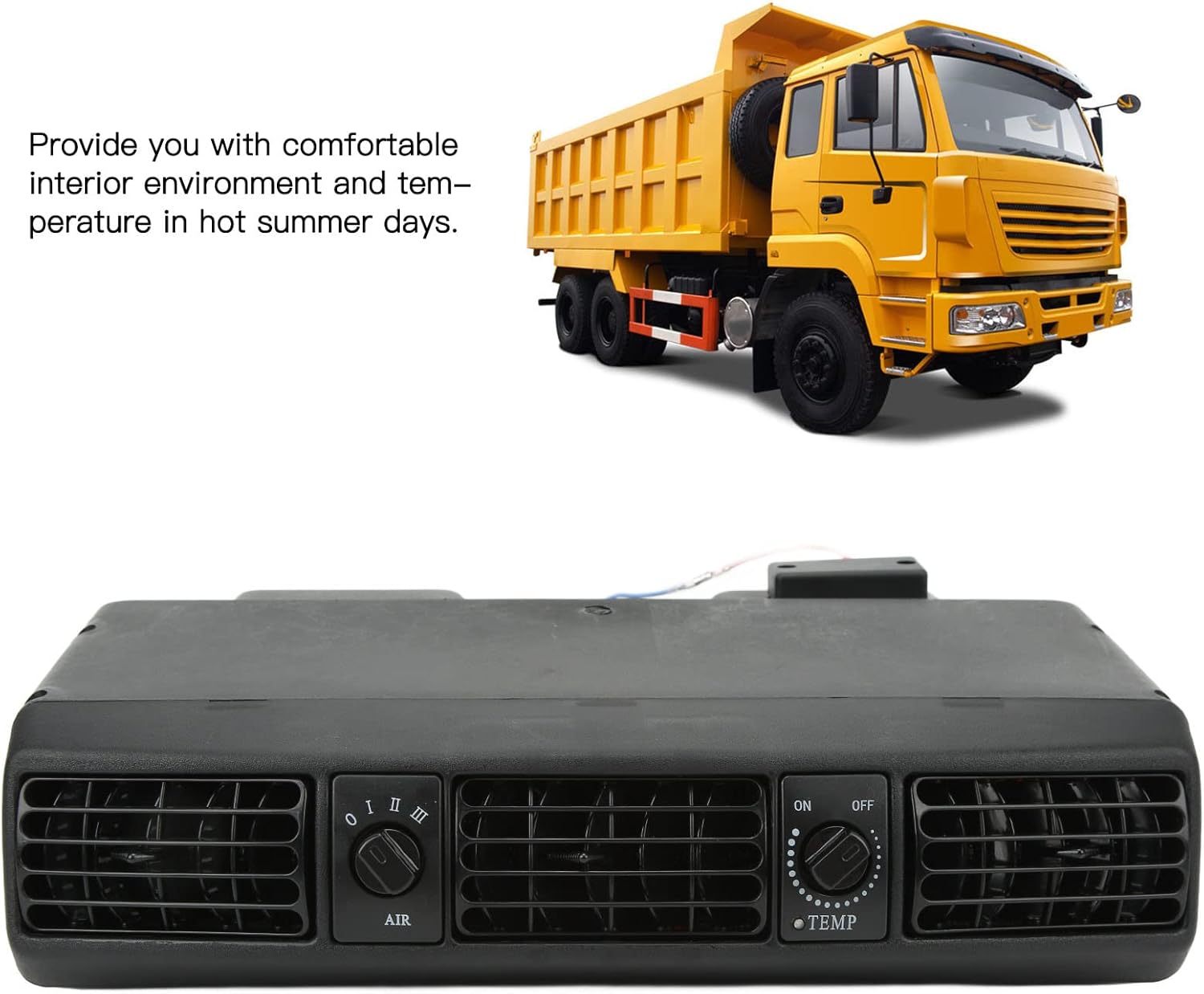 Focket Universal Under Dash AC Air Conditioning Evaporator Kit, 360CFM 3 Speed Cooling Capacity 18853 BTU, 32 Pass 4 Way Coil Universal Air Conditioner for Classic Cars, Motorhomes (12V)