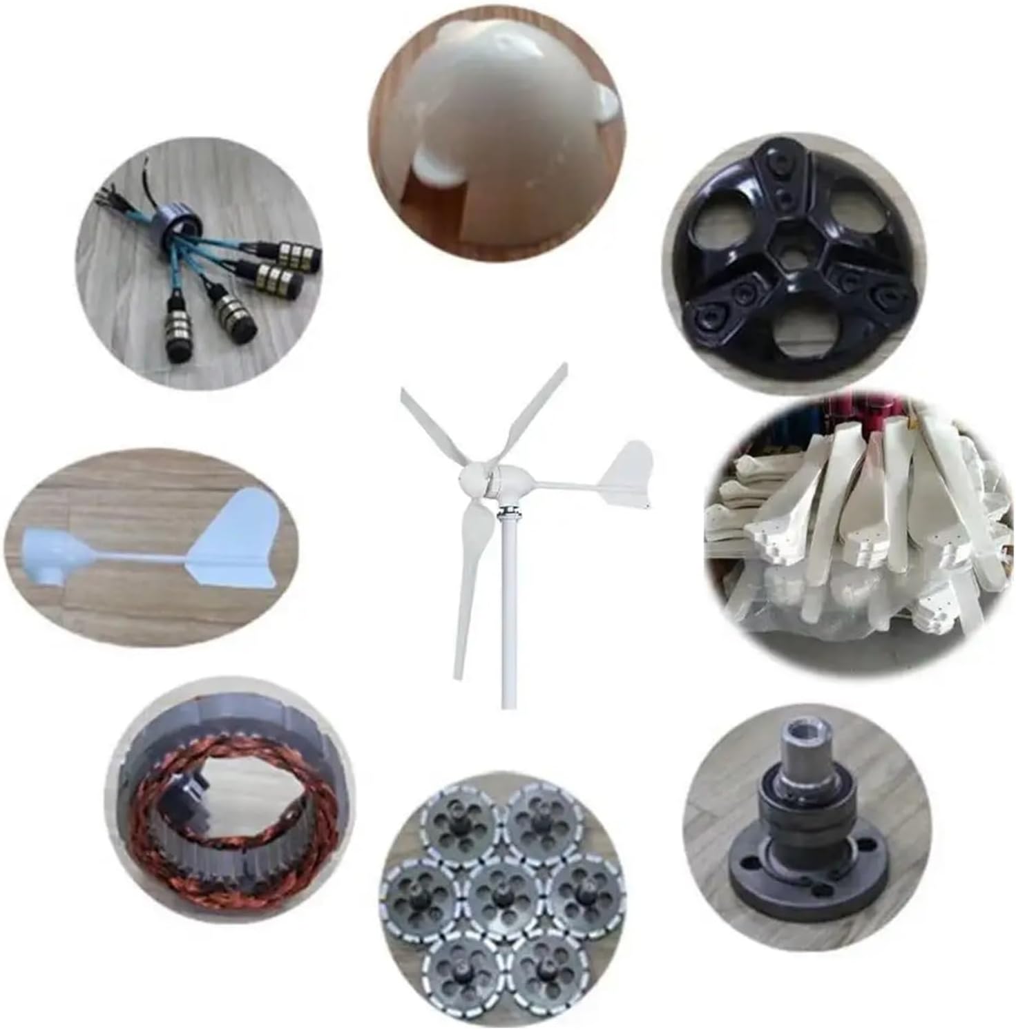 Wind Turbine Generator Kit, 6000w Wind Turbine Generator for Home Use Low Start-up Windmill Speed for Hybrid Solar Wind System(12V)