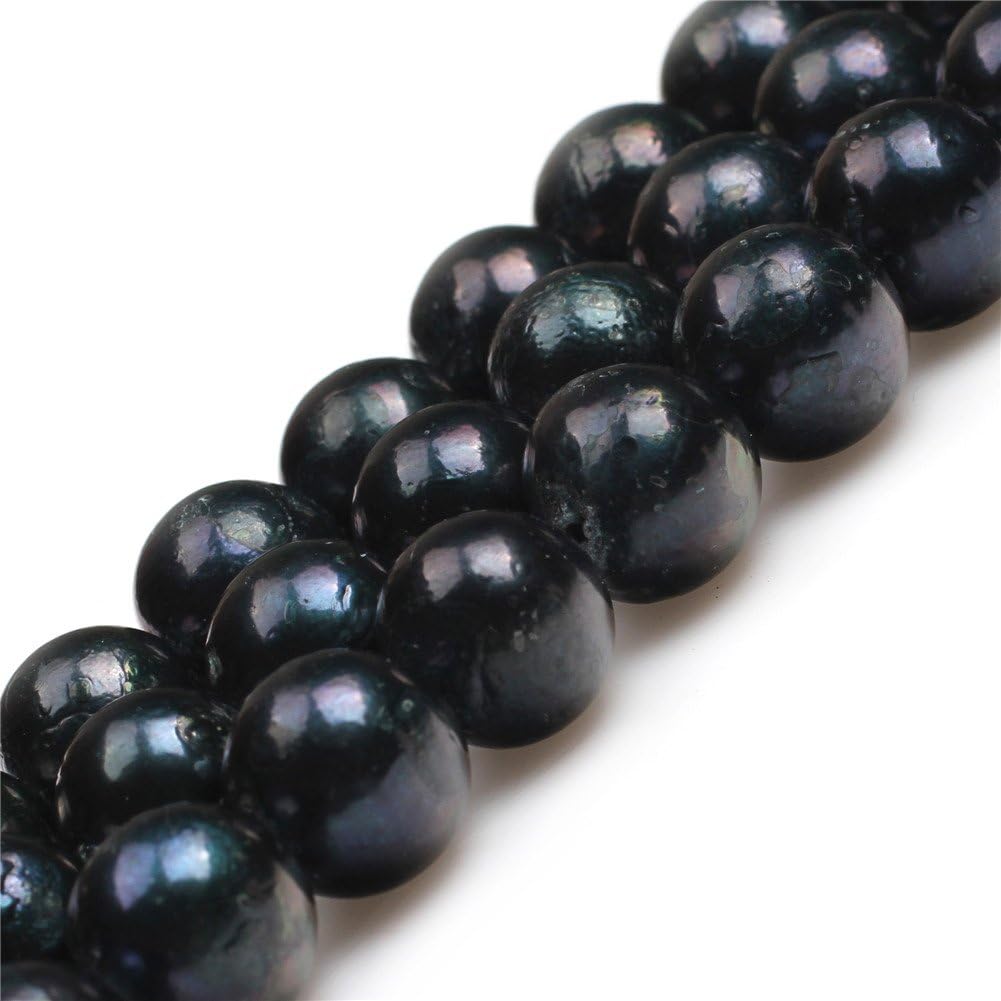 Big Black Round Nuclear Edison Pearls Beads for Jewelry Making DIY (15mm)