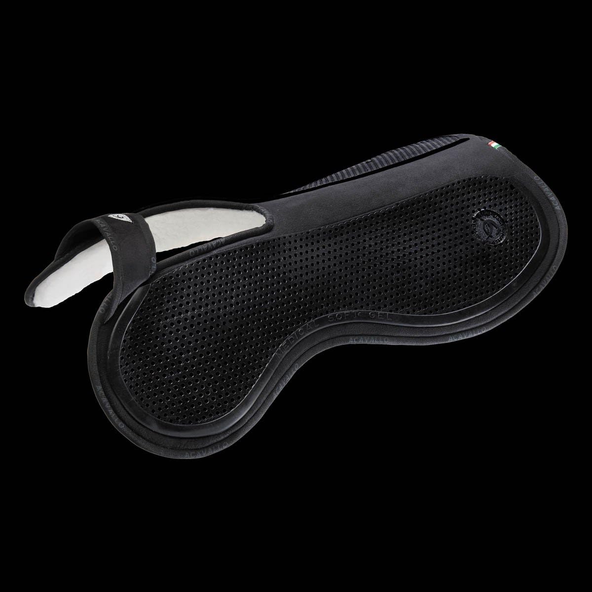 Acavallo Western Withers Free Gel Saddle Pad Synthetic Wool Lined, One Size, Black, Horse Equipment Accessories