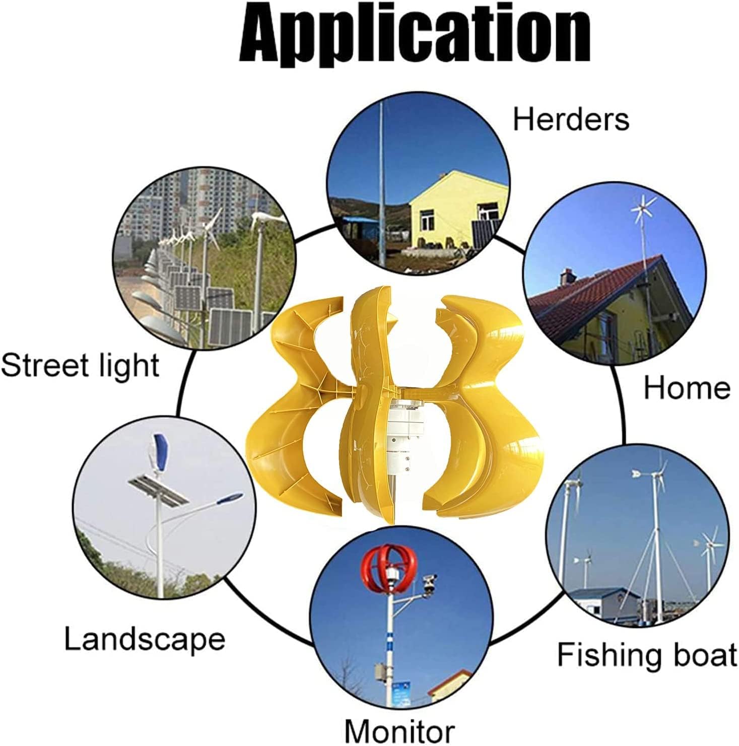 LiuSj JUnSt 4000W 5 Blades Low Wind Speed Start Vertical Wind Turbines Generator Kit MPPT Controller Silence Windmill LED Indicator