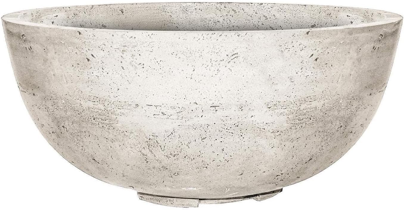 Lakeview Outdoor Designs Valley Bay 1 39 Inch Round GFRC Concrete Natural Gas Fire Bowl in White