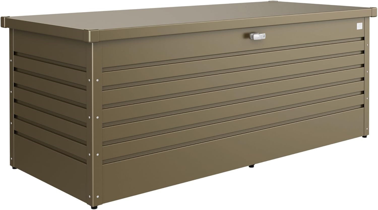 Biohort Leisuretime 210 Gal. Steel Bronze 28in x 71in x 31in Deck Box with Soft Close Hydraulic Lift (210 Gallon)