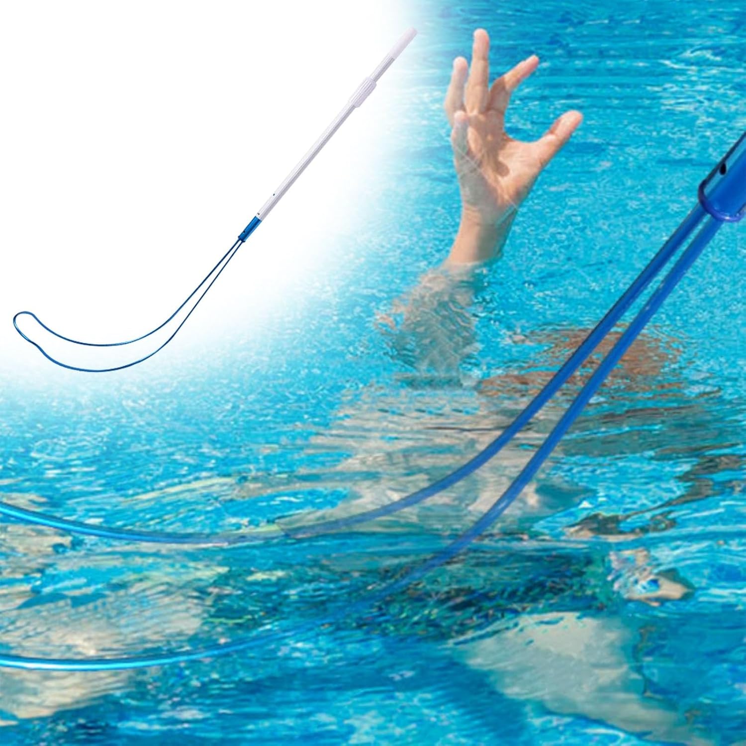 Pool Safety Hook Swimming Pool Safety Hook Pole, Multi-use Drowning Swimmers Rescue Hooks, Emergency Life-Saving Rescue Equipment with 3.3/9.8/16ft Telescopic Bar(500cm(16ft) Pole+Hook)