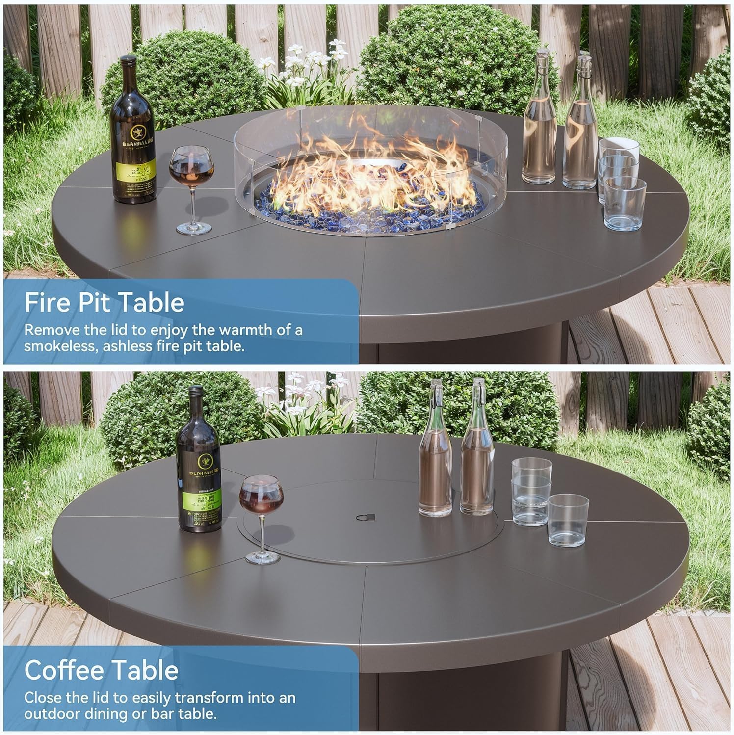 7 Piece Metal Outdoor Patio Furniture Set with 48