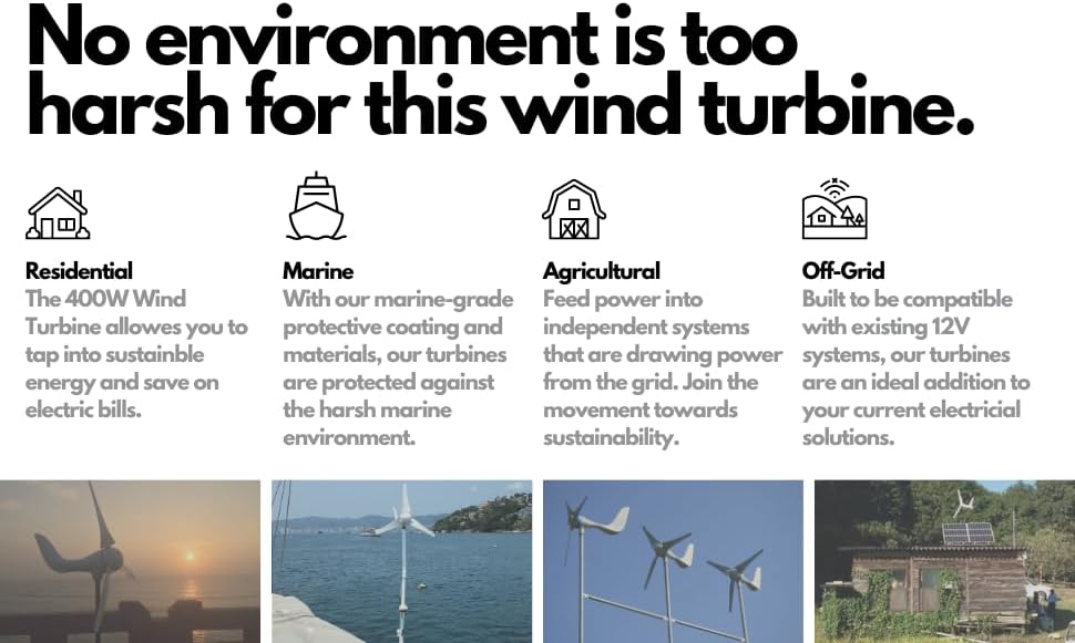 Windmill 600W (12V/24V) (50A/25A) Wind Turbine Generator kit Wind Power MPPT Charge Controller Included (Amp, Volt & Watt Display) + Automatic and Manual Braking System. DIY Installation