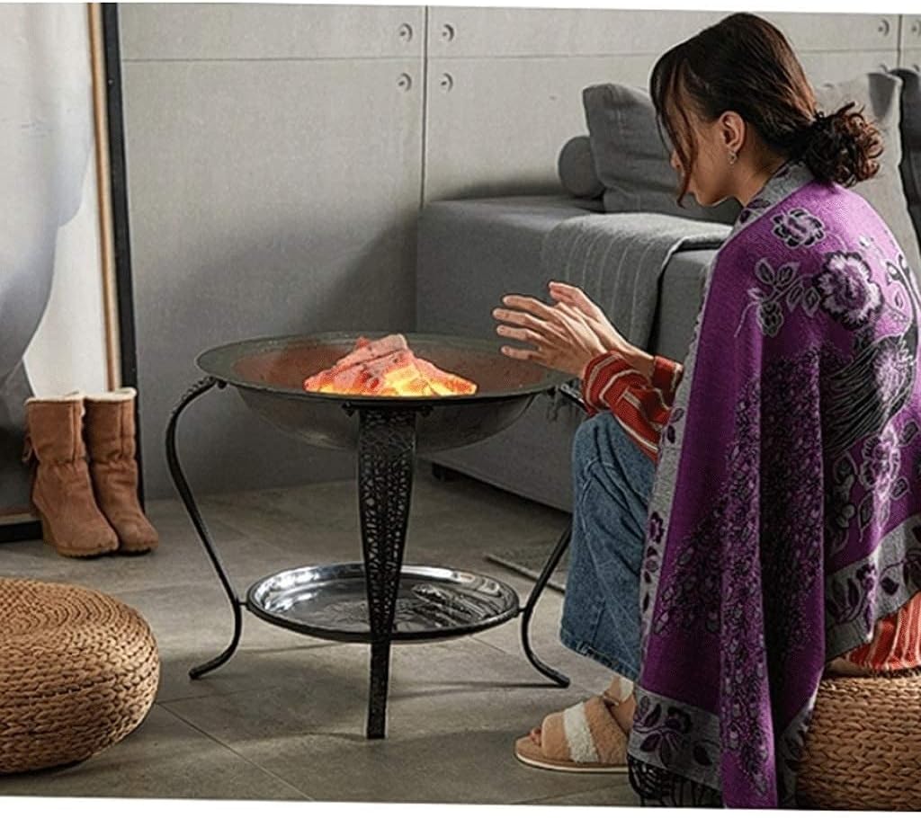 Fire pits Multifunction Fire Pit, Fire Pits Outdoor Wood Burning Steel BBQ Grill Firepit Bowl with Mesh Spark Screen Cover Log Grate Wood Fire Fire Pit