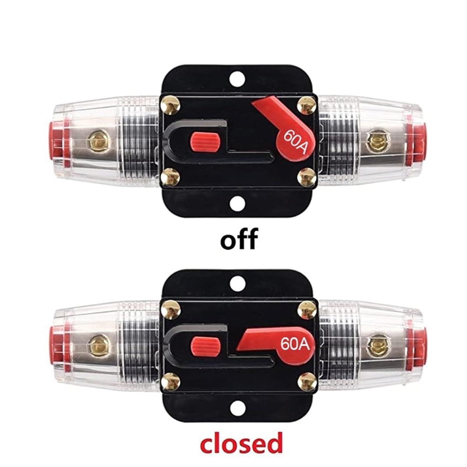 10PCS 12V 24V DC Car Truck Audio Stereo Amplifier Circuit Breaker Automatic Reset Fuse Holder Switch 20A~150A (Size : 150A)