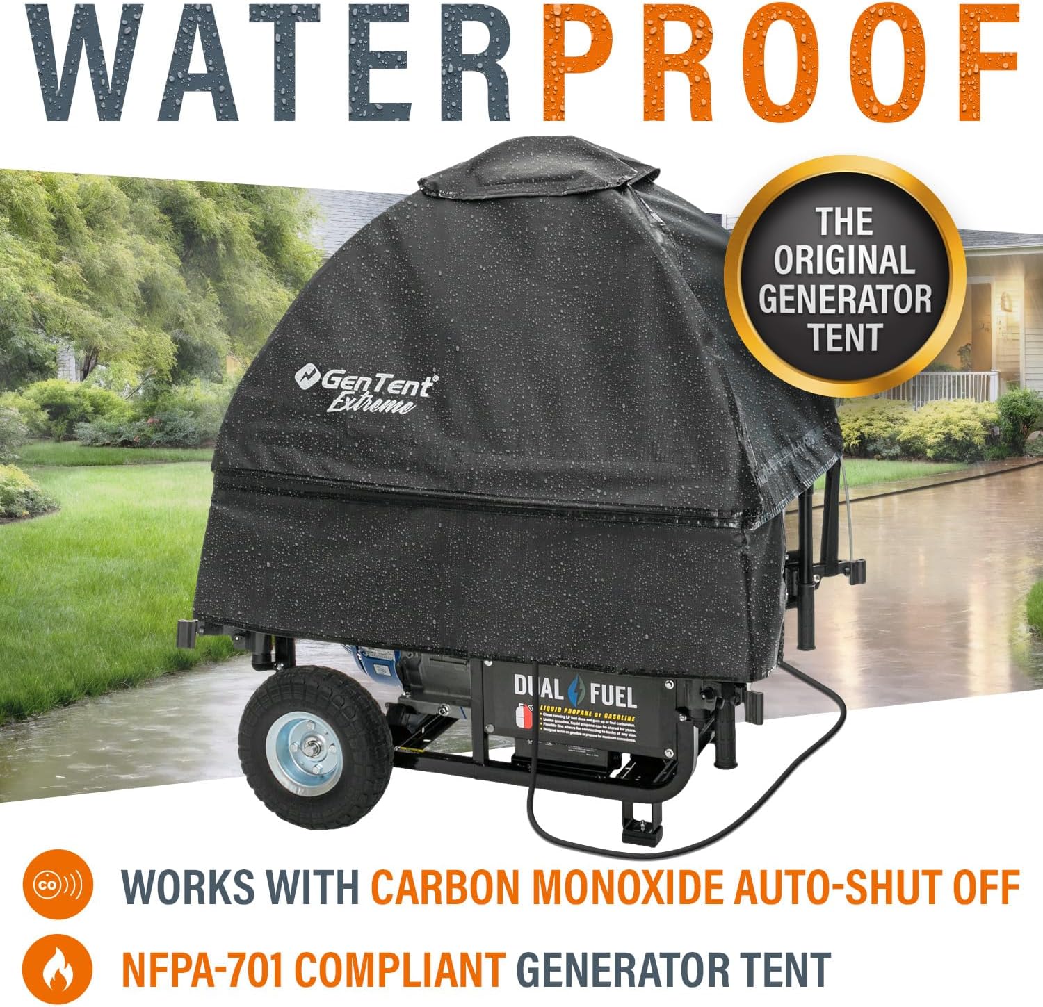 GenTent Generator Running Cover - Universal Kit (Extreme, Black) - for Open Frame Portable Generators