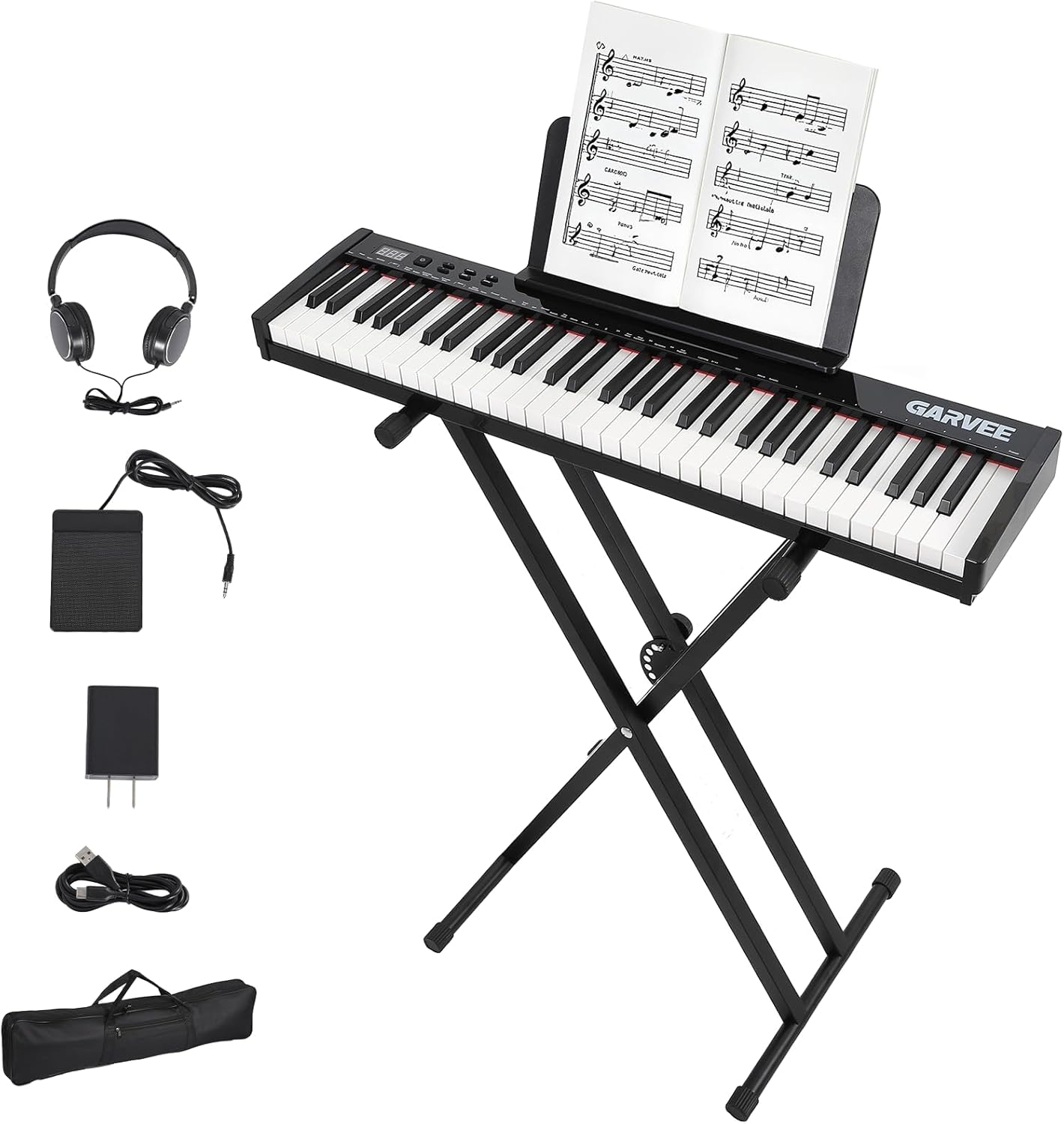 61-Key Electronic Keyboard Set with Stand and Bench, Complete Set for Beginners, Perfect for Home Practice