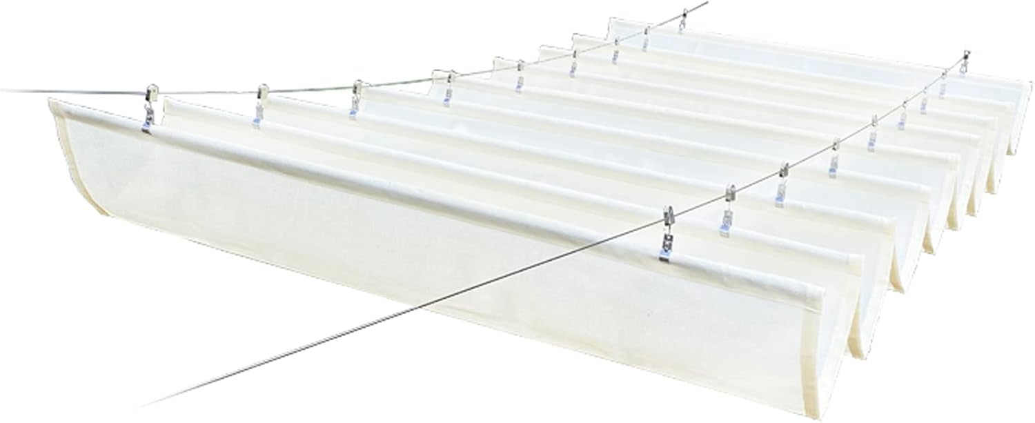 Outdoor Wave Shade Sails,Porch Wave Sail,Patio Wave Sun Shade Net,U Shape Sunblock Shade Cloth,Anti-UV Retractable Awning,70% Shade Fabric,with Accessories,Custom Size (3.3x26.2ft)