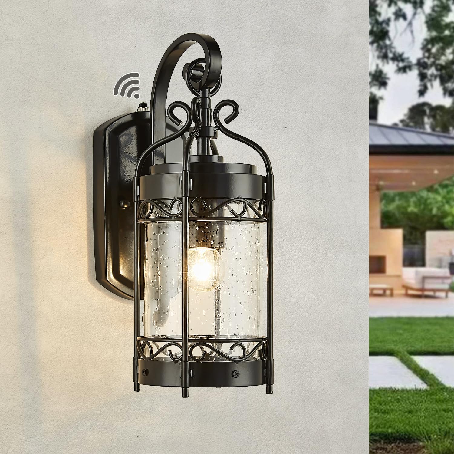 Dusk to Dawn Sensor Outdoor Wall Sconce,14.96