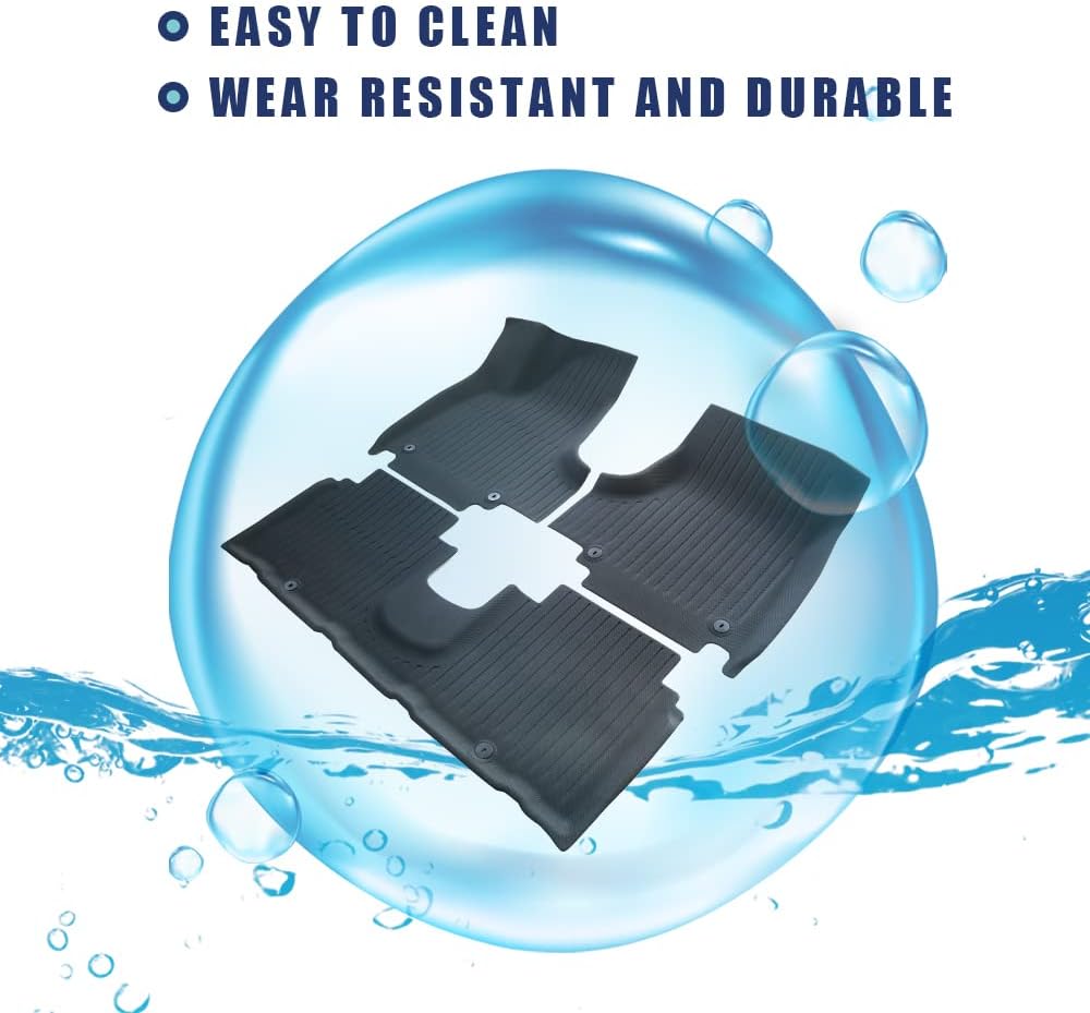 BestEvMod for Ioniq5 All Weather Floor Mats XPE Anti-High Temperatuer Liner Floor Mats 1st & 2nd Row Compatible with Hyundai Ioniq 5 Limited Trim 2022 2023 2024 Accessories (Slide Console Version)