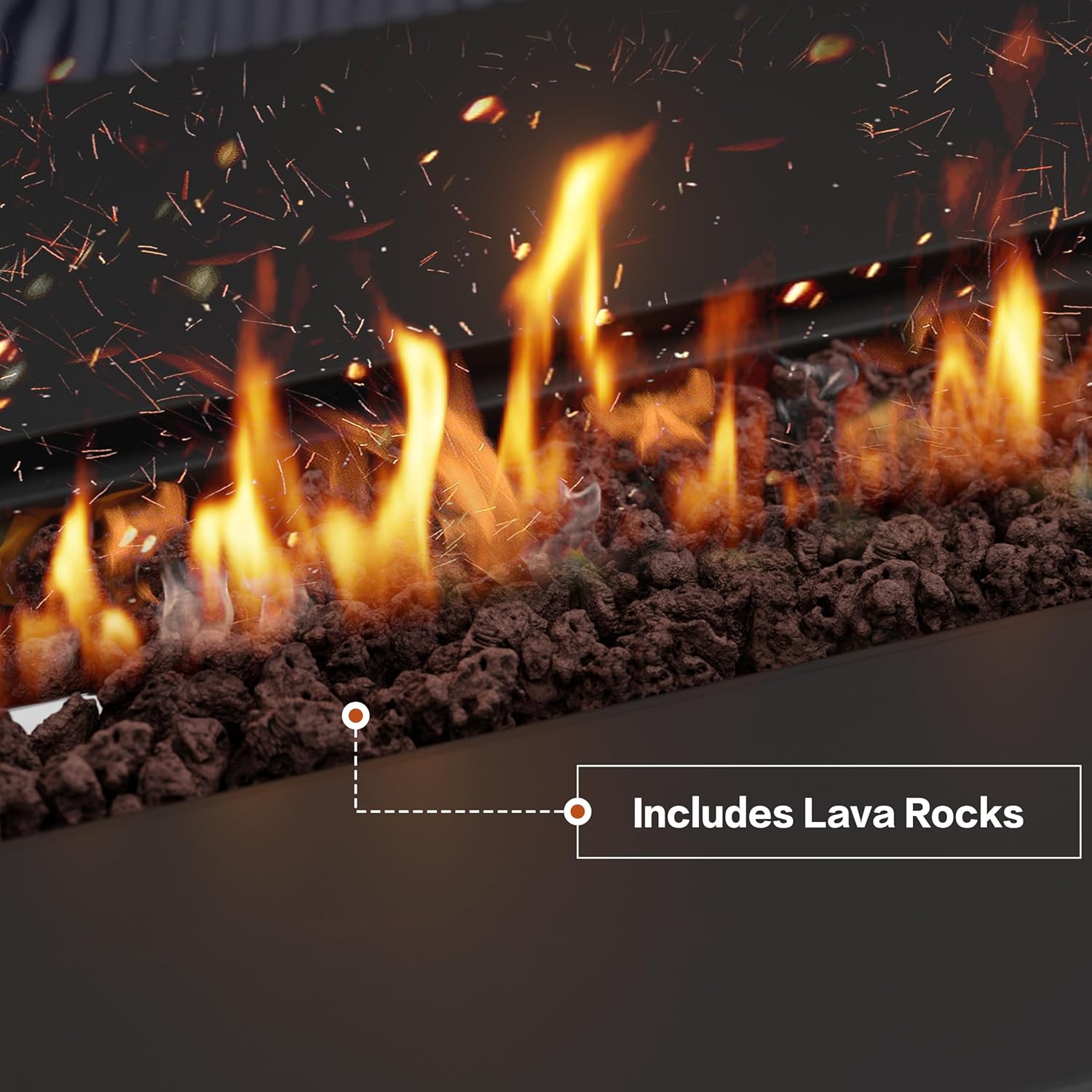 JAMFLY Propane Fire Pit Table, 43'' Outdoor Gas Fire Pit for Patio, 50,000 BTU with Lava Rocks, Waterproof Cover, and Lid, Perfect for Cozy Gatherings & Relaxing Outdoor Parties