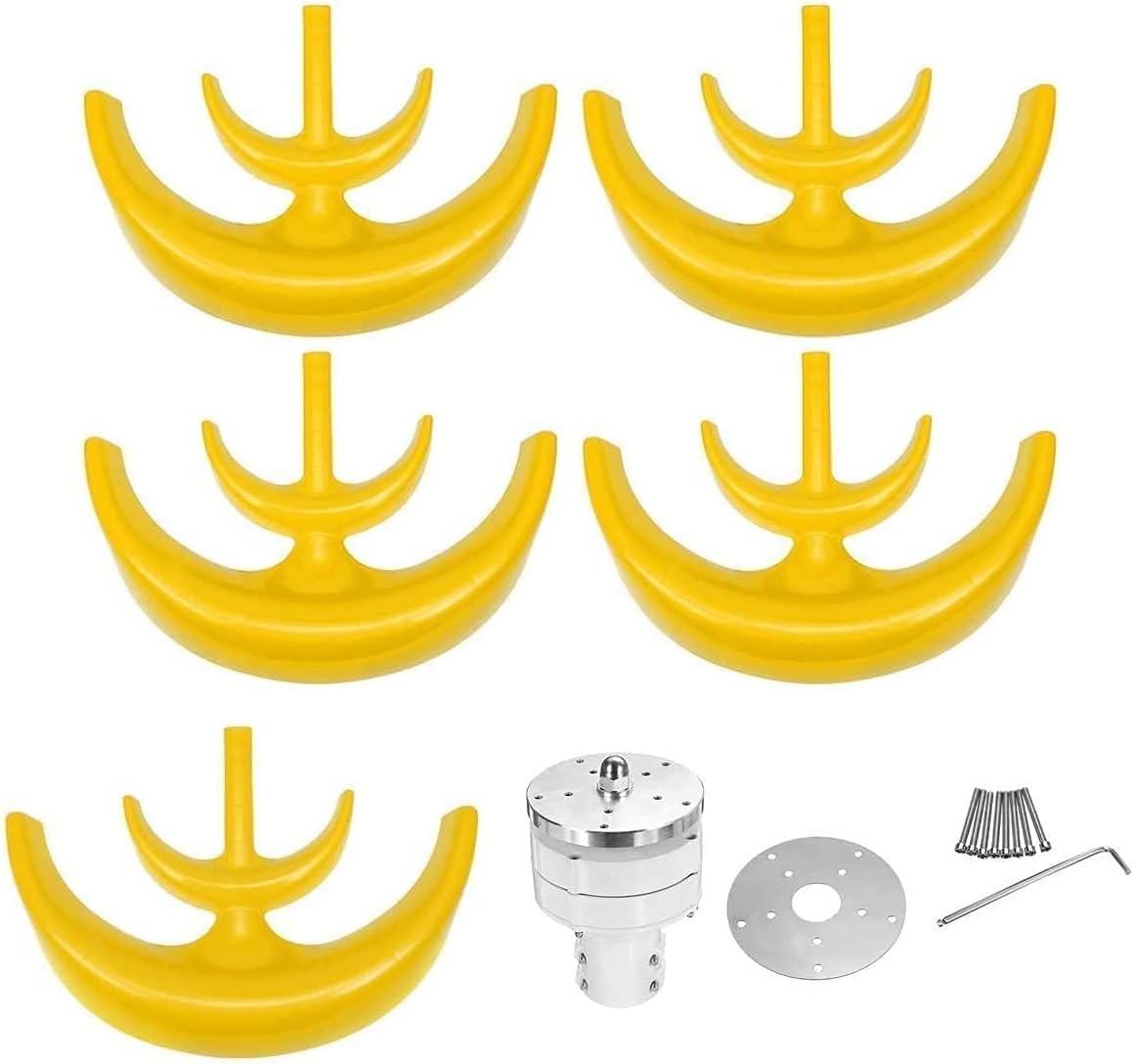 Horizontal Home 4000W Wind Turbines Wind Generator Power Windmill Energy Turbines Charge, 5 Blades for Home Camping