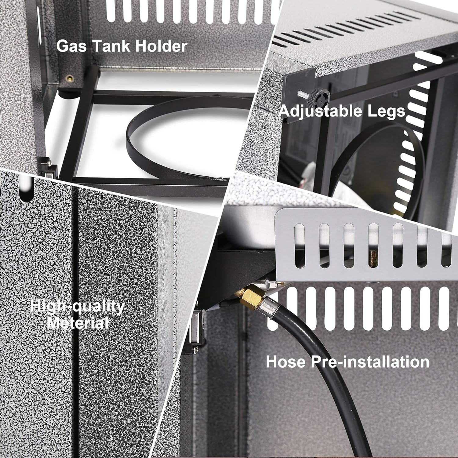 28 Inches 50,000 Btu Outdoor Propane Fire Pit Table with Lid Lava Rocks – 2-in-1 Silver Patio Heater Dining Table for Courtyard, Balcony, Deck