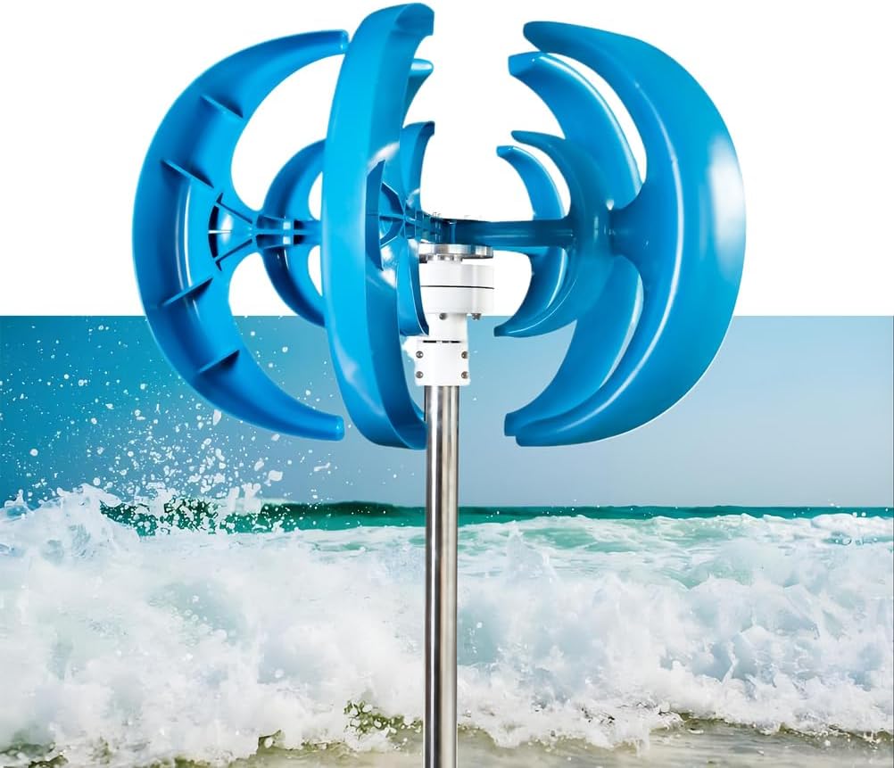 8000W 3-Phase Vertical Wind Generator,12V 24V 48V The Wind Turbine Can Start from The Breeze and Adapt to The Wind 360°, No Yaw System is Needed