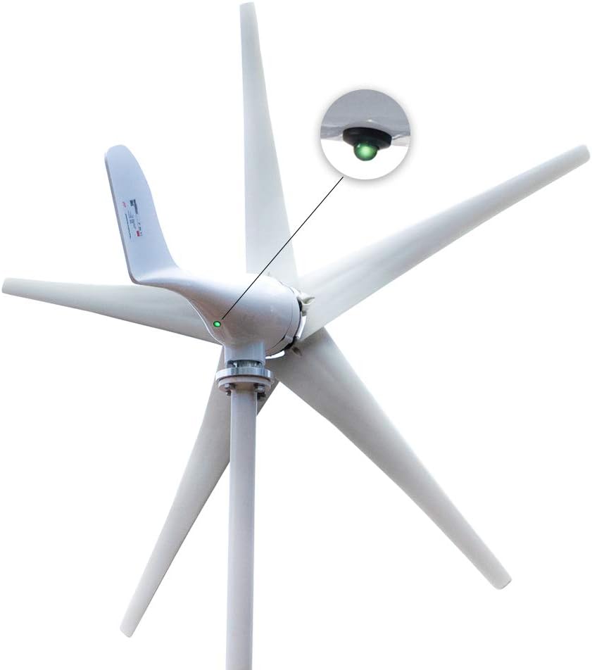 400W 12V AC 5 blades Small Wind Turbine Generator With Charging Indicator Windmill MPPT Controller For wind and solar hybrid light monitor systems 2m/s Low Start Wind Speed(5S-400H-12W)