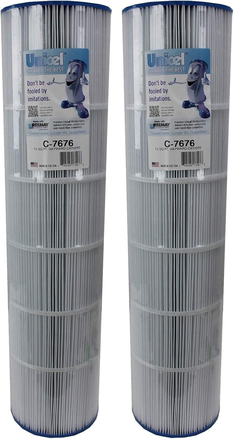 Unicel C-7676 75 Square Foot Media Replacement Pool Hot Tub Spa Filter Cartridge with 108 Pleats (2 Pack)