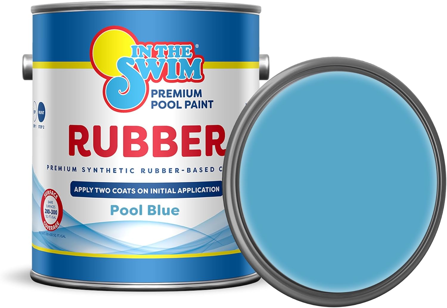 In The Swim Synthetic Rubber-Base Pool Paint - Pool Blue 1 Gallon