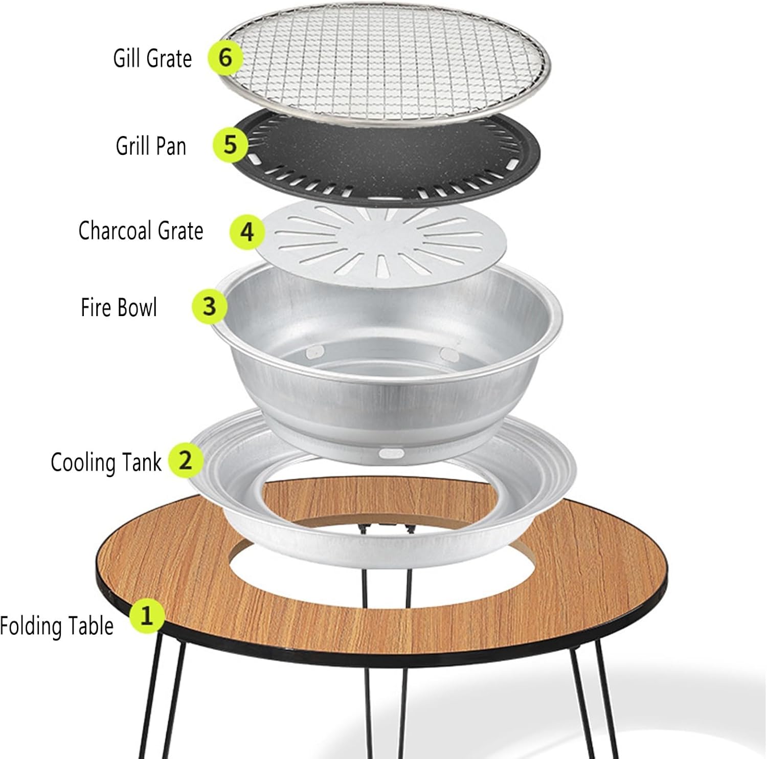 Outdoor Fire Pits, Folding Round Fire Pit Table, Portable Wood Burning Fire Pits with Storage Bag for Outside Camping Picnic BBQ