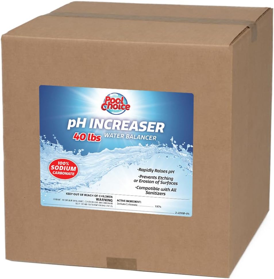SpaChoice 40-Pounds Premium pH Increaser for Pools, pH Up for Pools, 100% Sodium Carbonate