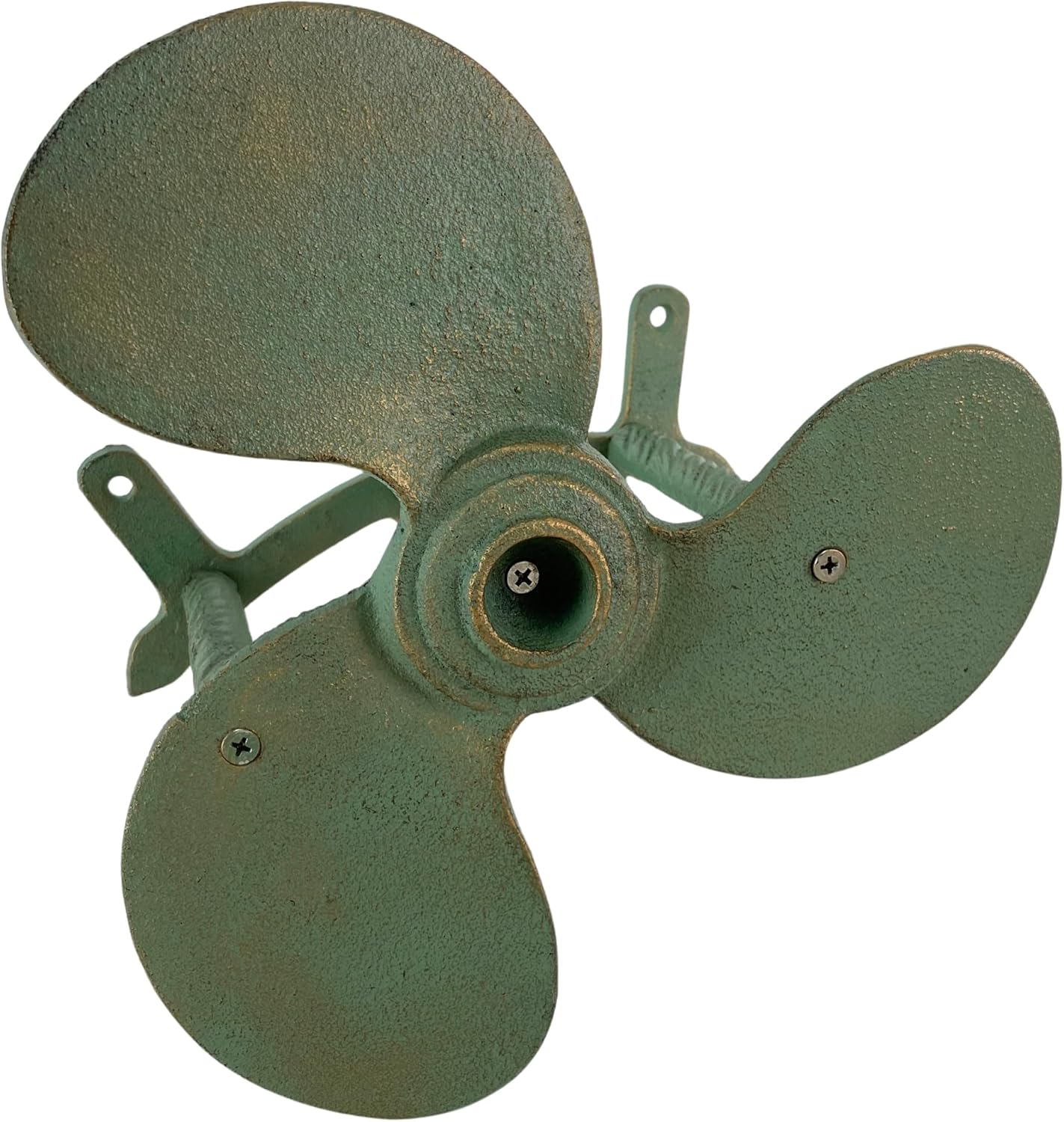 Nautical Boat Propeller Garden Hose Holder – Cast Iron with Verdigris and Bronze Finish, Wall-Mounted, 10.5