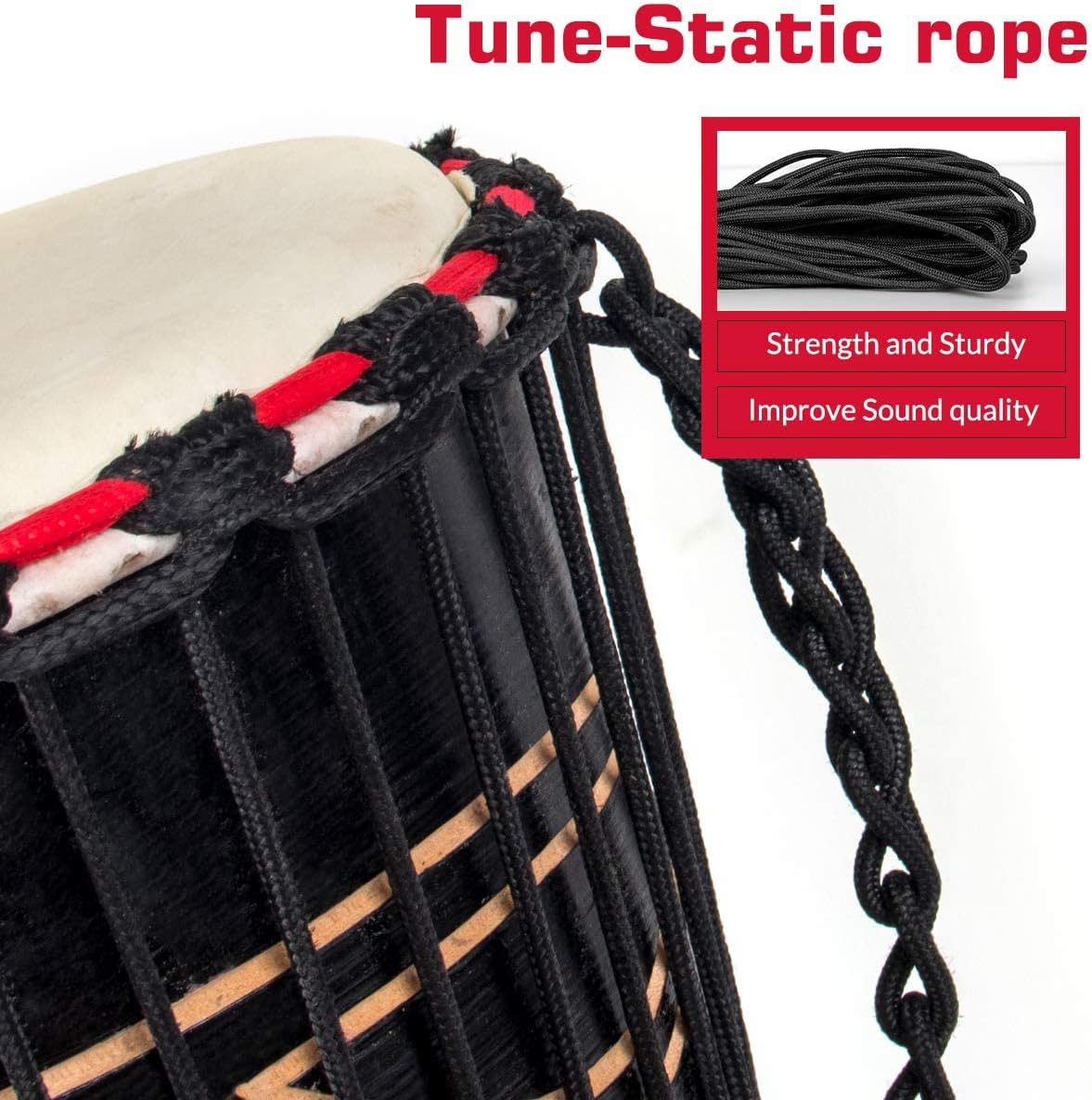 Djembe Drum, AKLOT African Drum Hand-Painted 10'' x 20'' Mahogany Goatskin Drumhead for Starter Beginners Adult for Over 8 Years Old