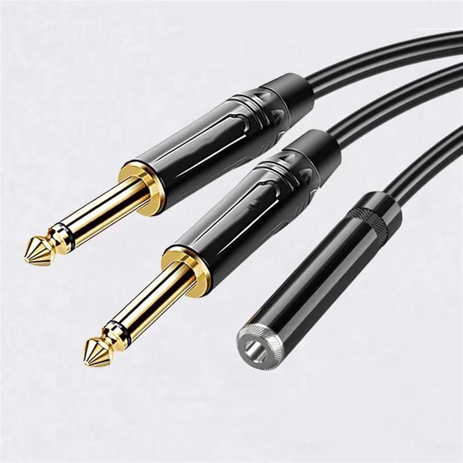 Guitar Audio Cable Extension Cable 6.5mm Female To 2x6.5mm Male 1/4 Inch Cable For Amplifier Microphone Mixer Connect Guitar Bass(TRS to TS,10M)