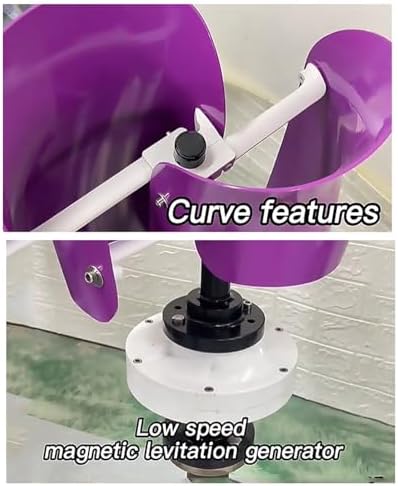 5KW Vertical Axis Wind Turbine Kit - 12V/24V/48V, Low Start-Up Wind Speed, Hybrid Wind & Solar Power System with Controller & Solar Panel, Efficient Breeze Start (White, 48V)