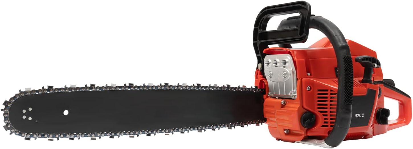 20 Inch Chainsaw 52CC 2-Stroke Gas Powered Chain saws，2200W Handheld Petrol Gasoline Chainsaw-Ideal for Forest,Outdoor,Wood, Garden,and Farm Cutting Use