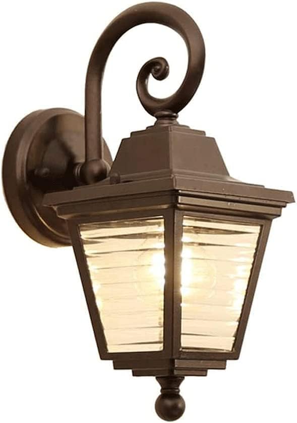 European Simplicity Corridor Garden Villa E27 Wall Light Balcony Patio Door Wall Sconce Outdoor Wall Lamp Glass Lighting Fixture Reading Light(Color:Default)